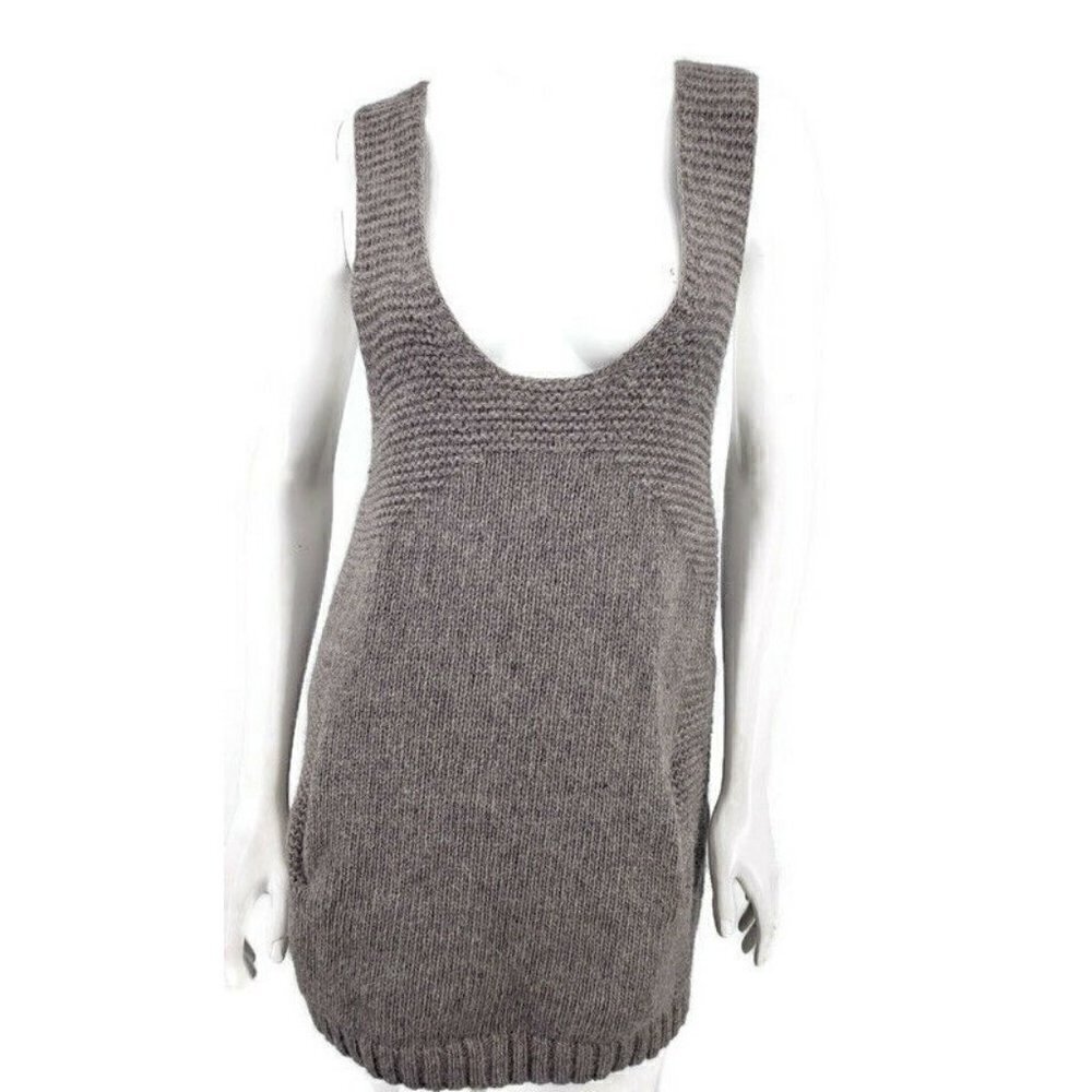 Zhor & Nema Mini Dress Womens Medium Grey Wool Alpaca Tunic Sleeveless Top